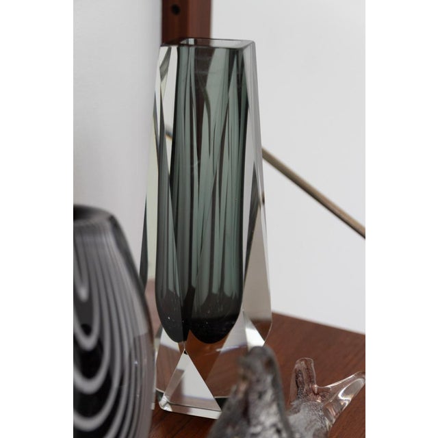 Italian Murano Faceted Sommerso Glass Vase by Flavio Poli for Alessandro Mandruzzato, 1970s For Sale - Image 14 of 16