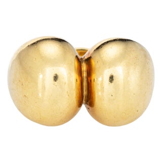 Scarce Cartier Spain 70s Sculptural Dome Ring Vintage Sz 5 18k Yellow Gold For Sale