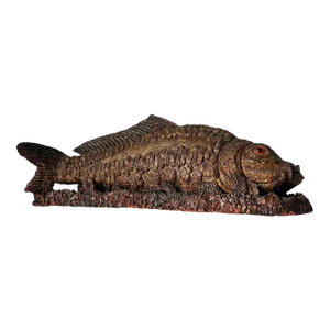 Large Antique Glazed Studio Pottery Terracotta Ceramic Fish Sculpture, C. 1900
