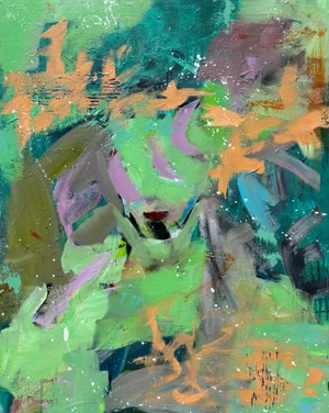 “Shame” Original, Abstract Expressionist, Acrylic Painting by Linda McDonough