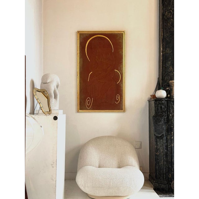A decorative female nude on panel, made in France around 1925. Signed G. Suisse and attributed to Gaston Suisse. The...