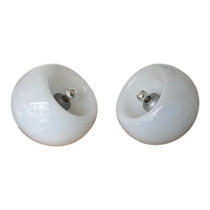 Space Age Pair of Vacuna Murano Glass Lamps by Artemide, Italy, 1968