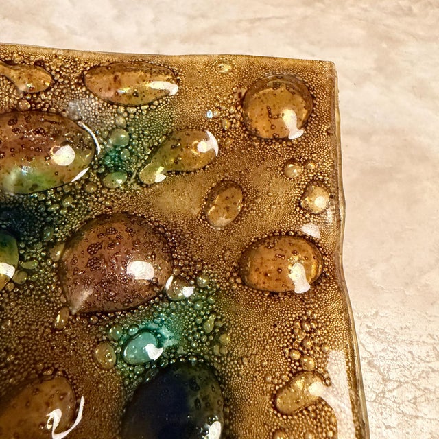 Vintage Fused Art Glass Trinket Dish or Ashtray Felipe Delfinger Feders For Sale In San Diego - Image 6 of 10