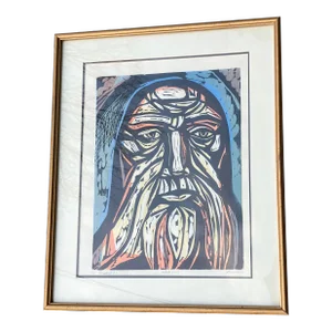 1970’s Original Irvin Amen Abstract Expressionist Lithograph Artist Proof “Profit 6” Pencil Signed