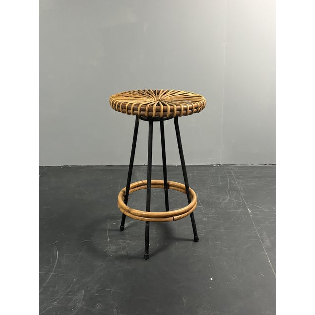 Mid-Century Dutch Rattan Bamboo Bar Stools by Dirk Van Sliedrecht for Rohé Noordwolde, 1950s For Sale - Image 15 of 18