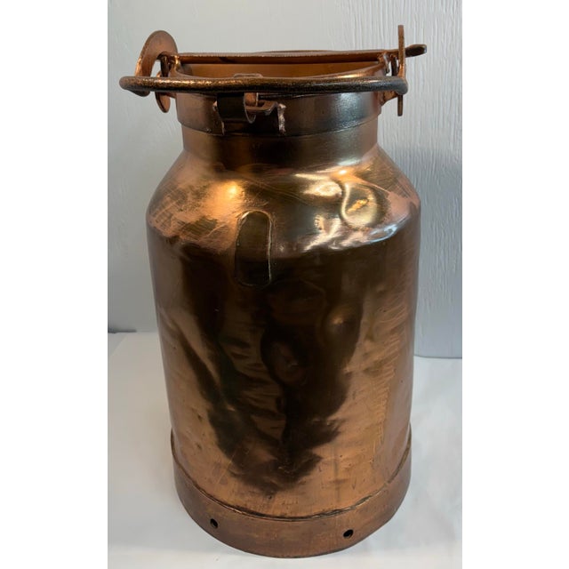 Early 20th Century Vintage Copper Milk Can Umbrella Stand For Sale - Image 5 of 10