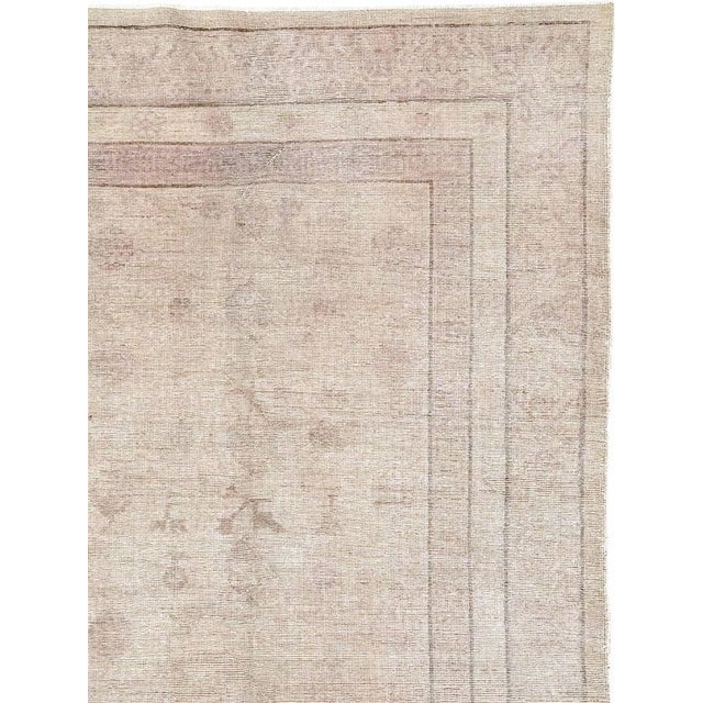 Modern Distressed Style Late 20th Century Handmade East Turkestan Room Size Carpet For Sale - Image 3 of 10