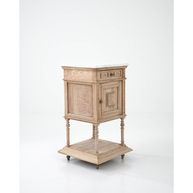 Antique French Bedside Table with Marble Top For Sale - Image 11 of 12