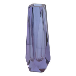 Amethyst Sommerso Murano Glass Vase from Mandruzzato, Italy, 1960s For Sale