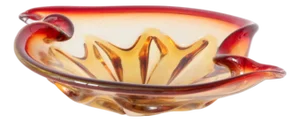 Mid 20th Century Amber Italian Murano Glass Bowl