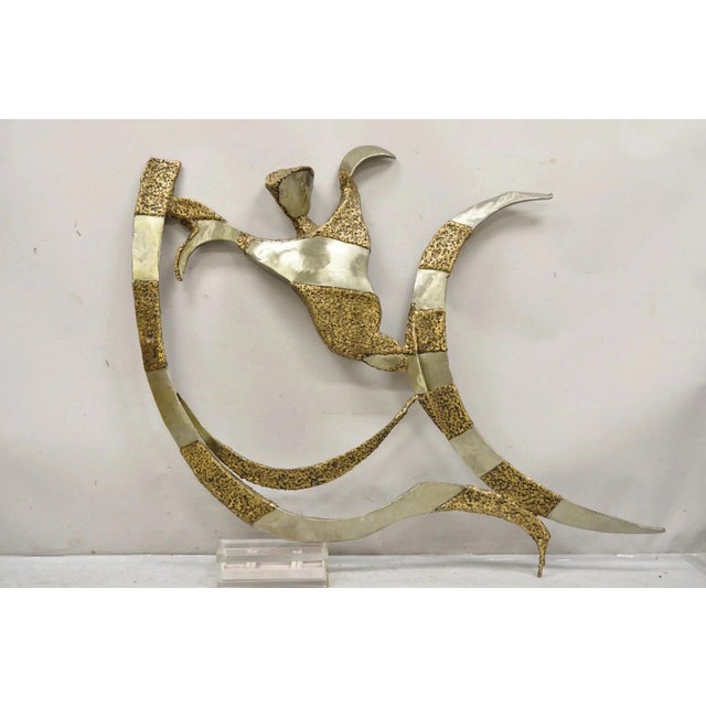 Brutalist Colbert Collins 1986 Male and Female Dancers Brutalist Wall Sculptures 2 Pc Set For Sale - Image 3 of 12