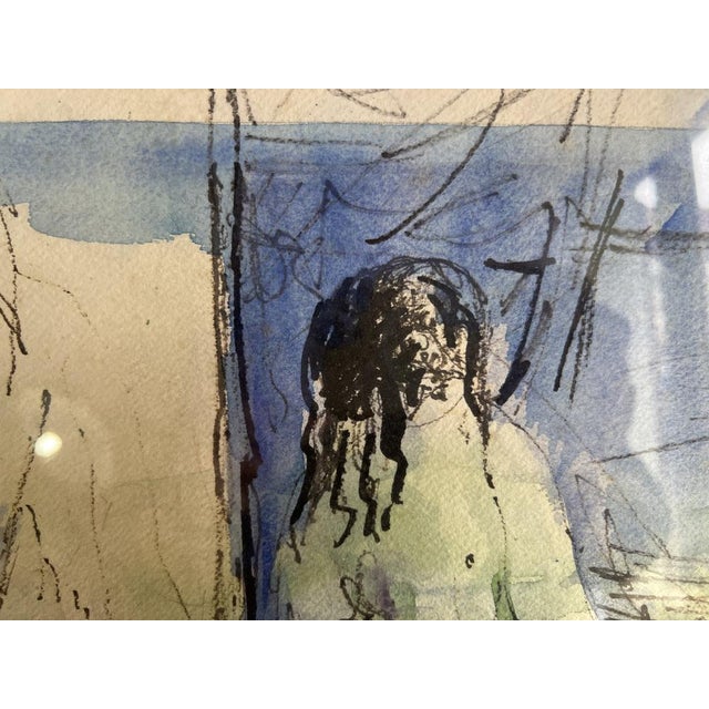 Blue Ancellin, Nude in the Workshop, 1974, Watercolor For Sale - Image 8 of 11