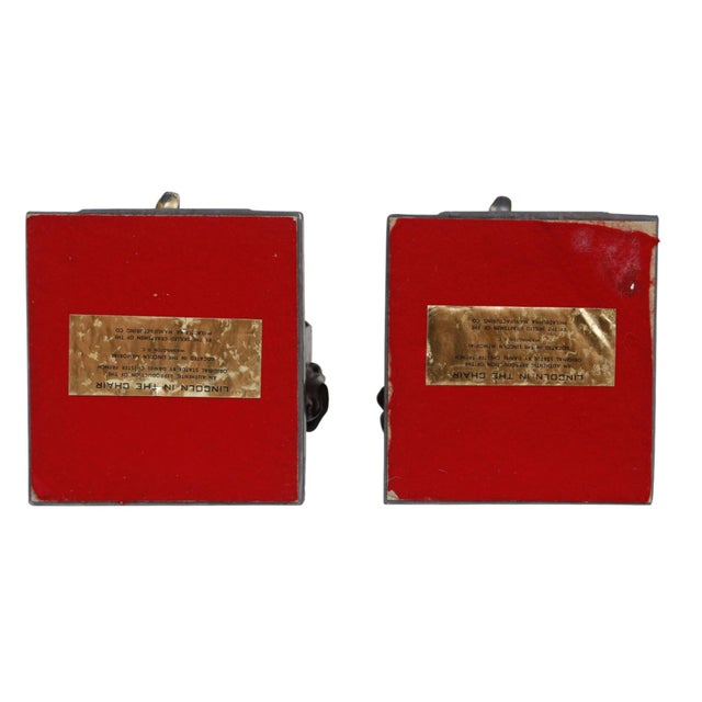 Brass "Lincoln in the Chair" Bookends by Philadelphia Manufacturing Company For Sale - Image 8 of 9