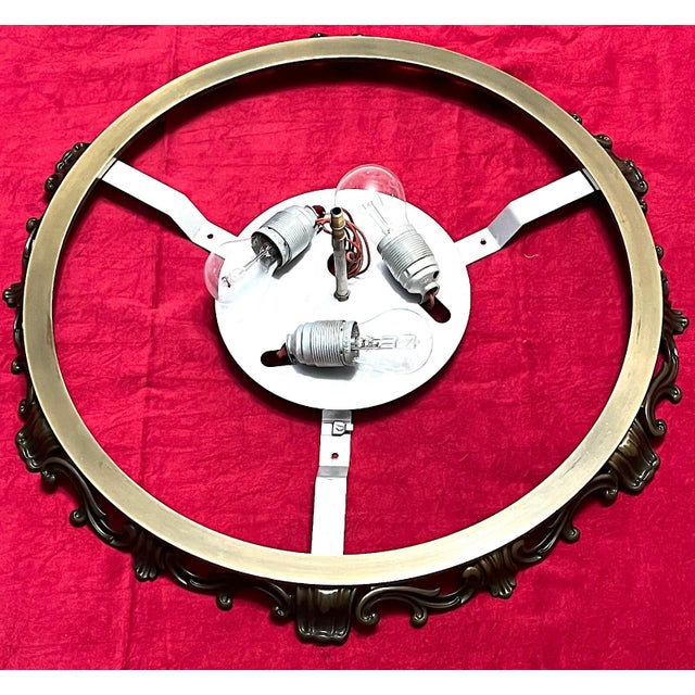 1940s Vintage Plafonnier Ceiling Lamp in Bronze and Brass from Kaiser-Leuchten, 1940s For Sale - Image 5 of 9