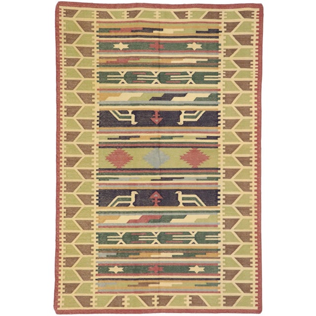 Vintage Indian Stone Wash Dhurrie Rug - 03'10 X 05'09 For Sale - Image 9 of 9