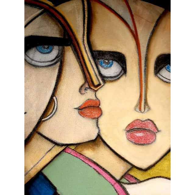 This mixed media painting from Samantha Millington shouts Belle Epoch and Arts Nouveau. Beautiful women ready for an...