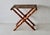 Vintage French Beechwood and Tapestry Folding Luggage Rack Nailhead Detail For Sale - Image 13 of 18