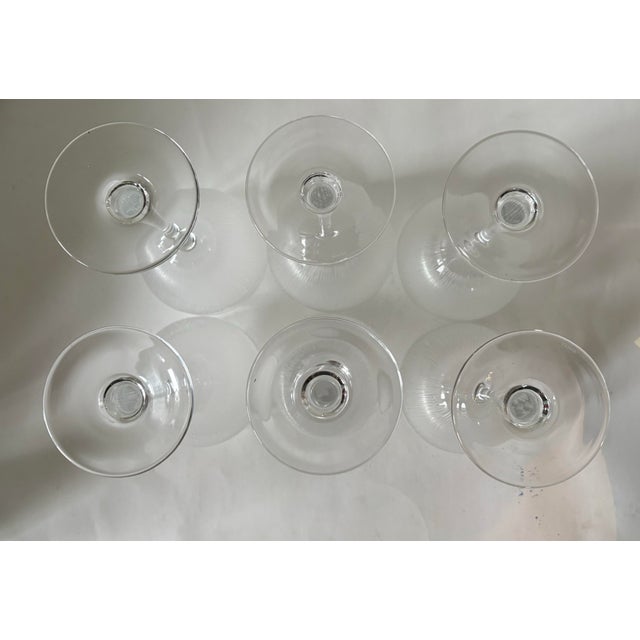 Lenox Late 20th Century Lenox Frosted Optic Crystal Stemware Goblets Signed Crystal Barware - Set of 6 For Sale - Image 4 of 8