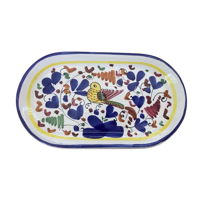 A set of oval vintage hand-painted stackable dishes by Mario Sambuco. Mario Sambuco established his eponymous brand at the...