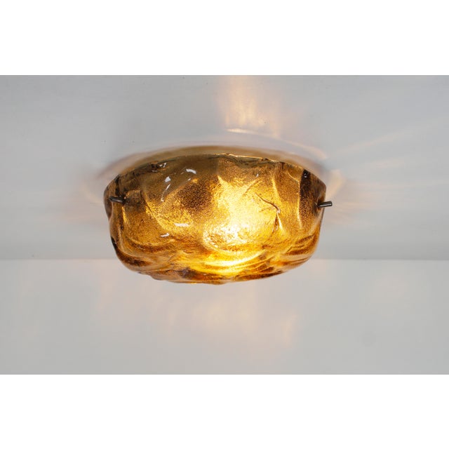 Brown Amber Glass Ceiling Lamp from RZB Leuchten, 1970s For Sale - Image 8 of 9