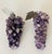 Two antique 8” large 2 lbs polished amethyst grapes clusters with silverplate leaves.