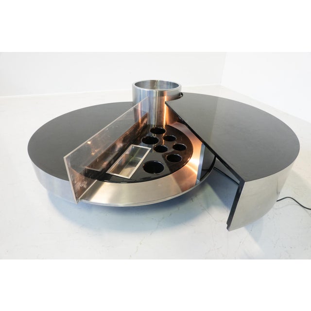 Coffee Table Dry Bar Stainless Steel by Massimo Papiri for Sabot, Italy, 1970s For Sale - Image 11 of 12