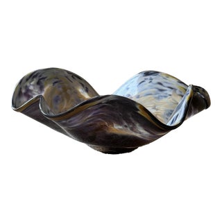 Signed Marcus Theising Large Studio Glass "Bloom" Sculpture Bowl For Sale