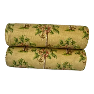 Early 21st Century Palm Tree Stain Repellent Pillows- a Pair