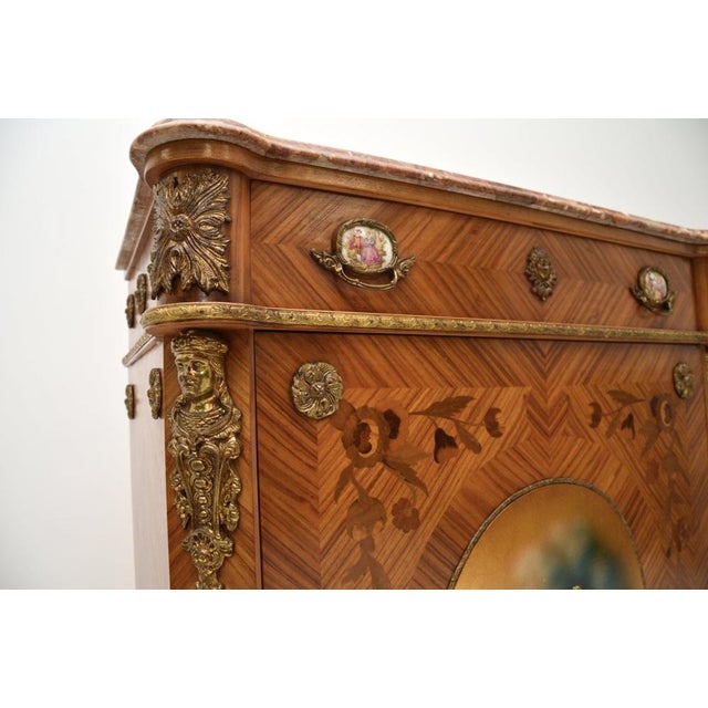Beige French Marble Top Cabinet, 1920s For Sale - Image 8 of 13