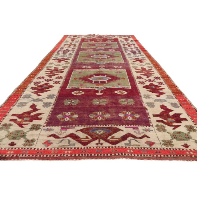 Contemporary Vintage Turkish Oushak Rug, 05'04 X 11'04 For Sale - Image 3 of 10