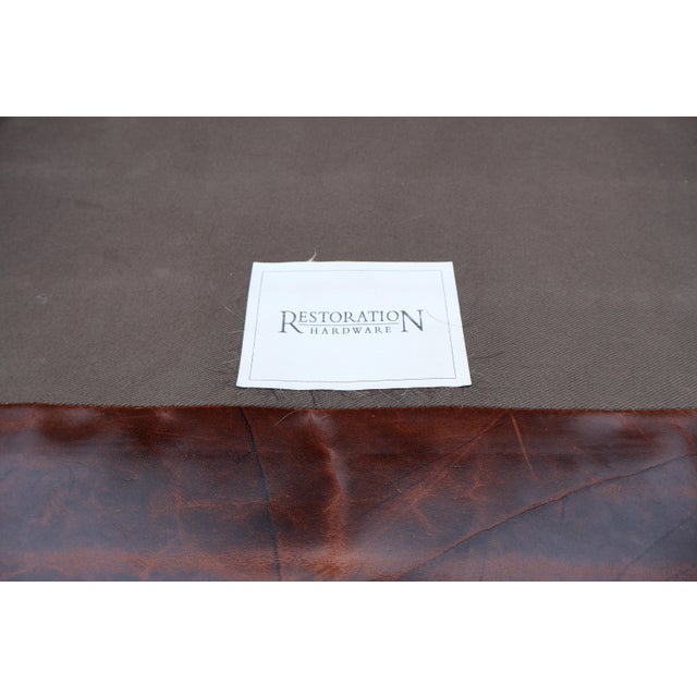 Animal Skin Restoration Hardware Maxwell Leather Sofa - 7ft - Down Filled For Sale - Image 7 of 7