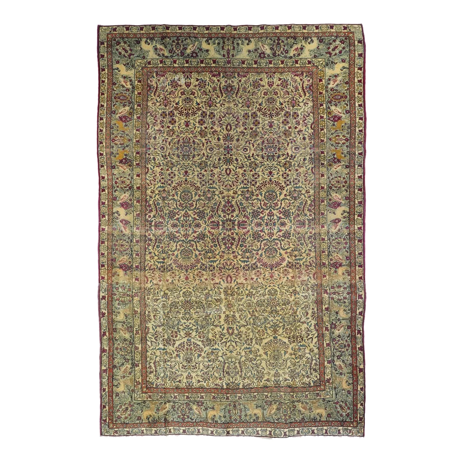 Antique Tehran Rug 6'6'' x 10'0'' | Chairish