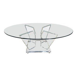 Late 20th Century Glass-Top Table on Acrylic Base For Sale
