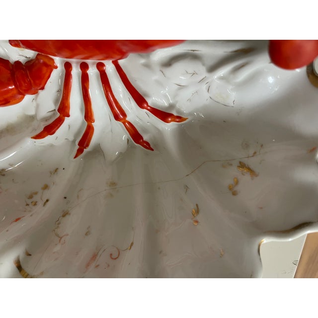 Antique German Red Lobster Porcelain Dish For Sale - Image 4 of 13