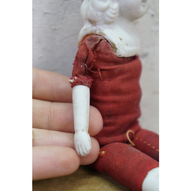 Antique Japanese Soft Body Bisque Baby Doll 7" For Sale - Image 6 of 12