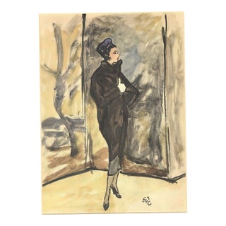 1947 French Mid-Century Fashion Print-by Eric For Sale