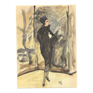 1947 French Mid-Century Fashion Print-by Eric