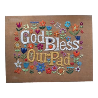 Vintage Needlework Textile Wall Art For Sale
