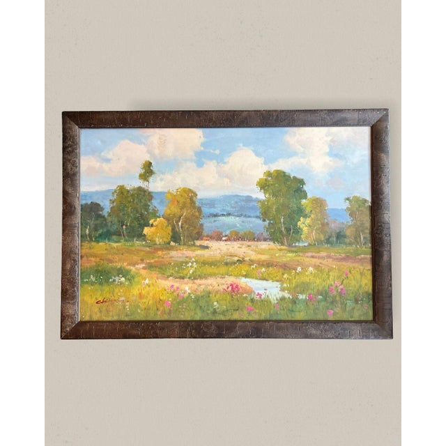 Contemporary California Wildflowers Impressionist Oil Painting, Framed For Sale - Image 3 of 15