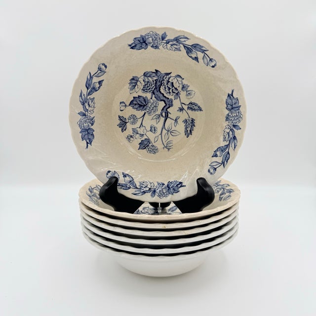 English Royal Wessex “Indian Tree” Ironstone Bowls by Swinnerton - Set of 7 For Sale - Image 10 of 10