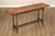 High Quality Vintage Distress Painted Base Sofa or Console Table with Unfinished Rough Cut Wood Top