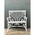 White Vintage White Fiddlehead Rattan Garden Bench For Sale - Image 8 of 12