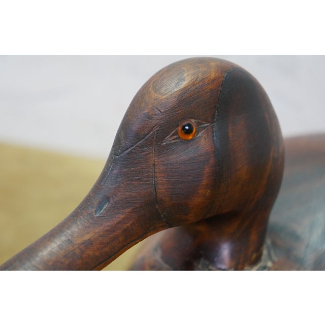 Vintage Carlton B. Seybolt Grandy Nc Hand Carved Cedar Canvasback Hen Duck Decoy For Sale - Image 9 of 14