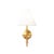 Worlds Away Matthew Izzo Home - Sylvia Rechargeable Raffia and Brass Wall Sconce With White Linen Shade For Sale - Image 4 of 4