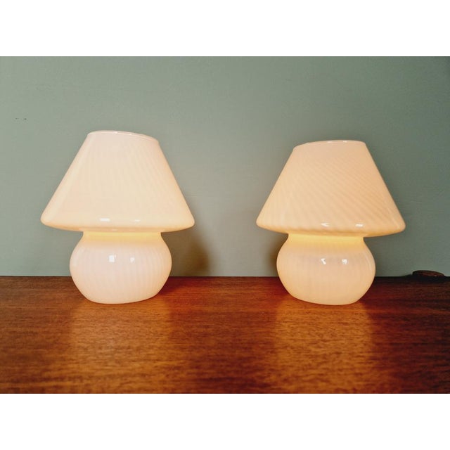 Murano Glass Mushroom Lamps, 1970s, Set of 2 For Sale - Image 14 of 17