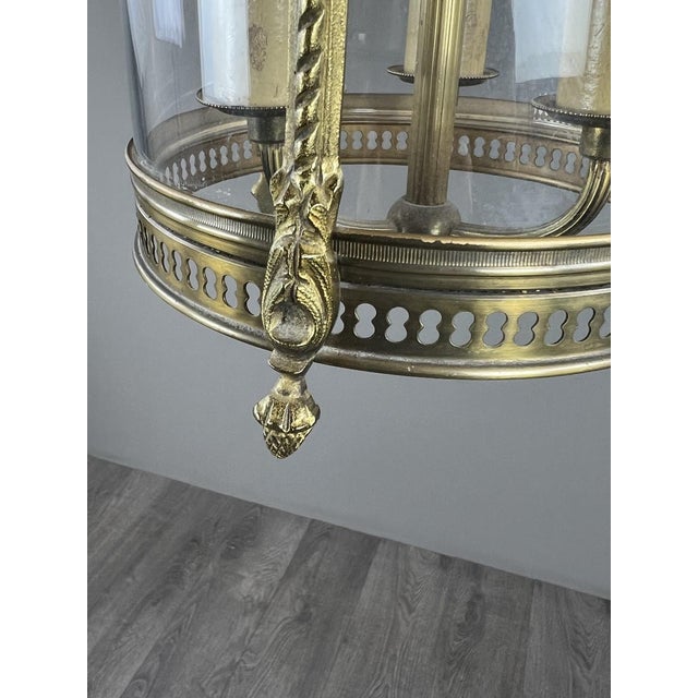 20th Century Louis XVI Lantern in Bronze and Glass For Sale - Image 3 of 11