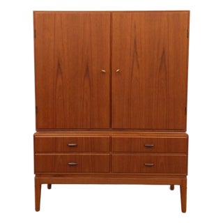 Vintage Danish Modern Teak Wardrobe / Cabinet For Sale