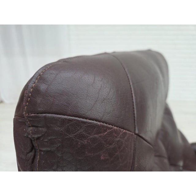1970s Scandinavian Lounge Chair in Brown Leather and Bentwood, 1970s For Sale - Image 5 of 18