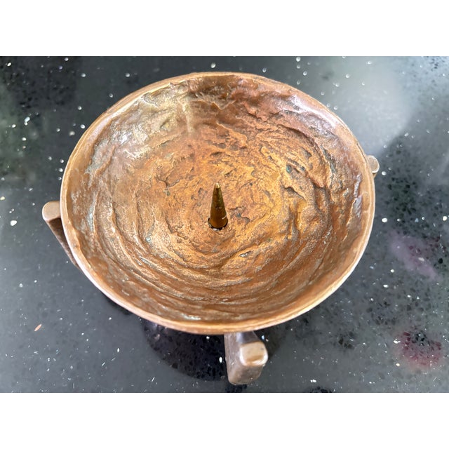 Brutalist Bronze Candlestick by Michael Harjes, Germany, 1960 For Sale - Image 6 of 10
