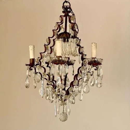Antique French Cage Chandelier For Sale - Image 8 of 8